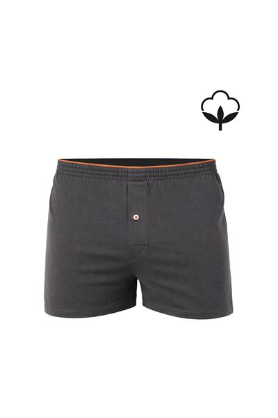5li Paket Şardonlu Pamuklu Düğmeli Penye Erkek Boxer | Antrasit K0041
