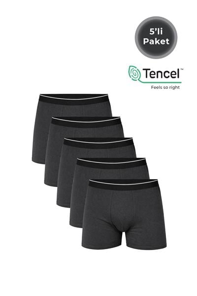 5li Paket Erkek Pamuklu Modal Boxer | Antrasit K11256