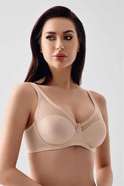 Kadın C Kap Balenli Tül Detaylı Toparlayıcı Sütyen | Ten 2304
