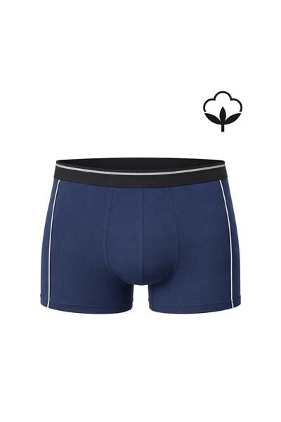 5li Paket Erkek Biyeli Pamuklu Likralı Boxer | Lacivert K11314