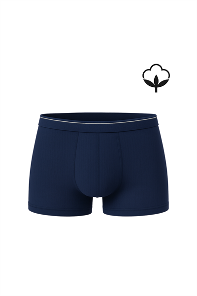 5li Paket Erkek Pamuklu Likralı Esnek Rahat Boxer Şort | Lacivert K11226