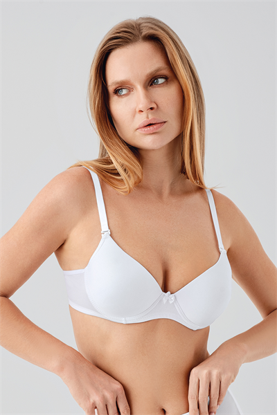 Basic Eco Line Desteksiz Boş Kap Sütyen | Beyaz 1720
