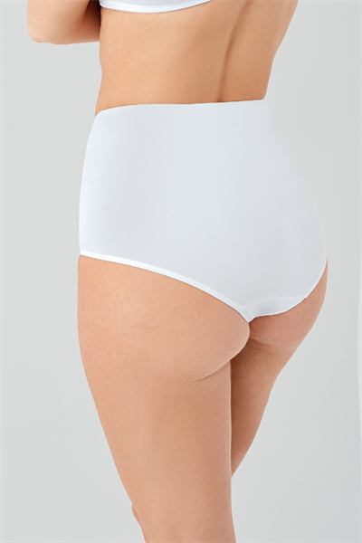 Kadın Tül Detay Yüksel Bel Korseli Bato Külot | Beyaz 9304