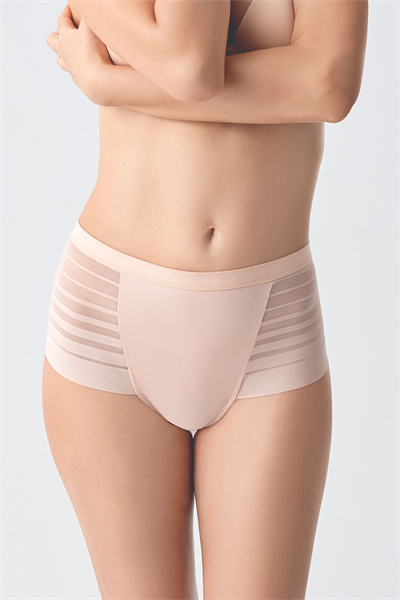 Kadın Yüksek Bel Tül Detay Brazilian Külot | Ten 9302-A