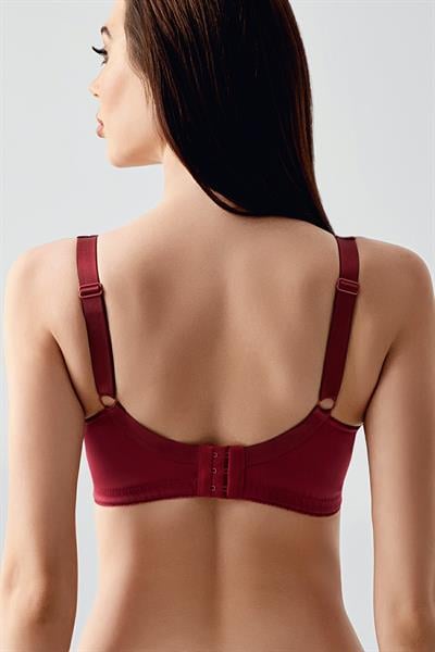 Kadın C Kap Dantelli Balenli Desteksiz Toparlayıcı Sütyen | Bordo 2305