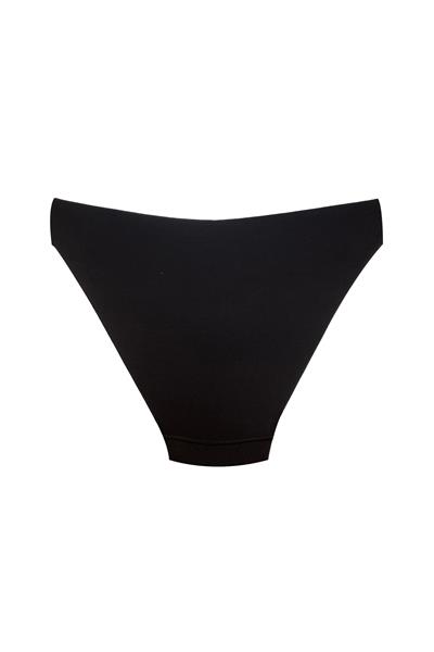 3lü Paket Pamuklu Lazer Kesim Slip Külot | Siyah 0400