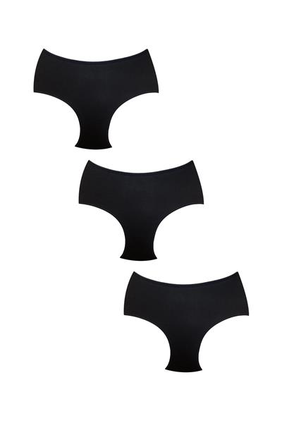 3lü Paket Pamuklu Modal Bato Külot | Siyah 0335