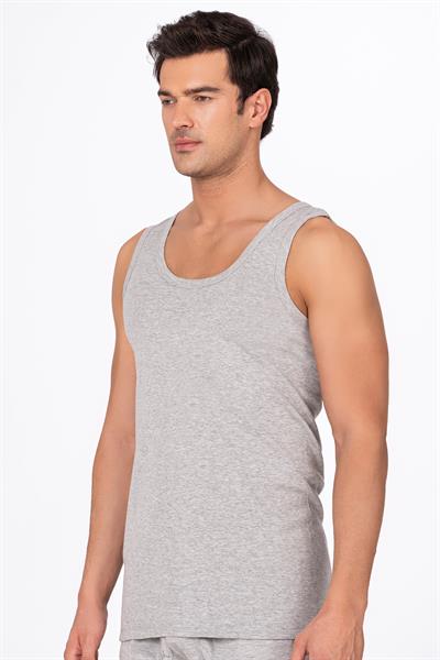 3lü Paket Pamuklu Süprem Kalın Askılı Klasik Erkek Atlet | Gri K0050