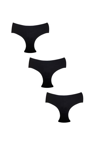 3lü Pamuklu Bato Ribana| Siyah 0305