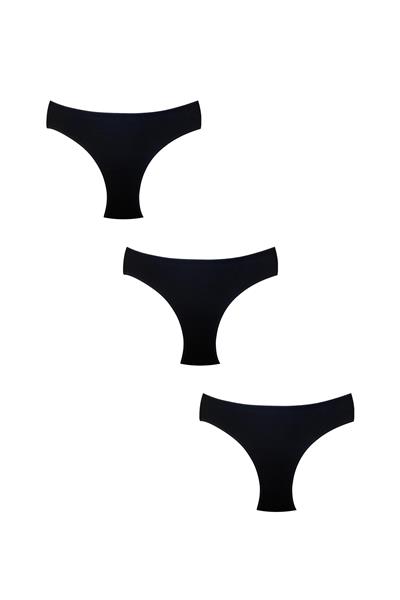 Kadın 3lü Paket Pamuklu Modal Külot | Siyah 0330