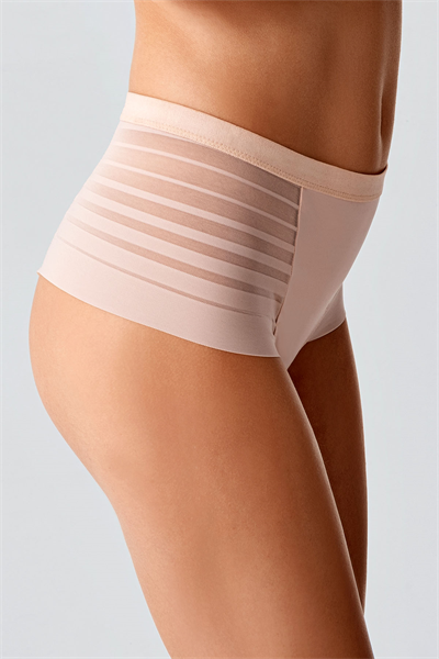 Kadın Yüksek Bel Tül Detay Brazilian Külot | Ten 9302-A