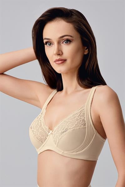 Kadın C Kap Balenli Toparlayıcı Dantelli Sütyen | Ten 6000