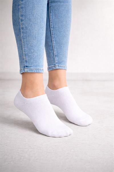 3lü Paket Kadın Siyah-Beyaz Pamuklu Patik Çorap