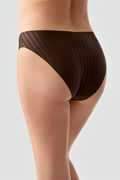 Kadın Seamless Şerit Efektli Slip Külot | Kahverengi 9213