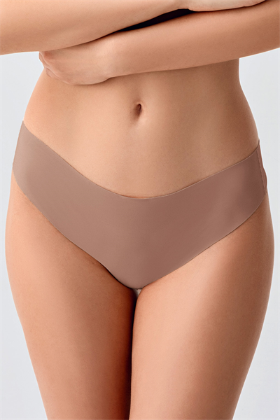Kadın String Lazer Kesim Slip Külot | Cappuccino 9207