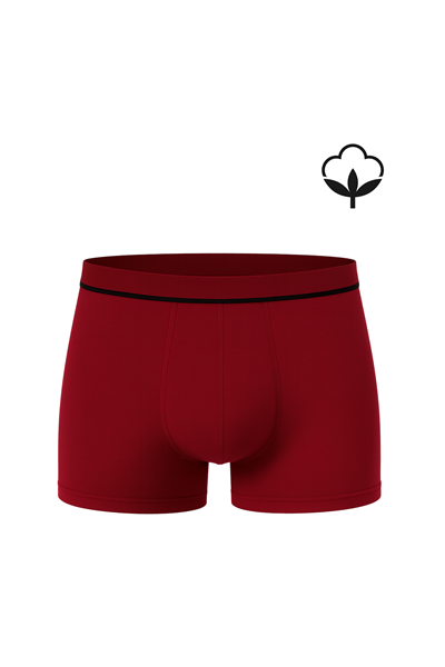5li Paket Erkek Pamuklu Likralı Esnek Rahat Boxer Şort | Bordo K11226