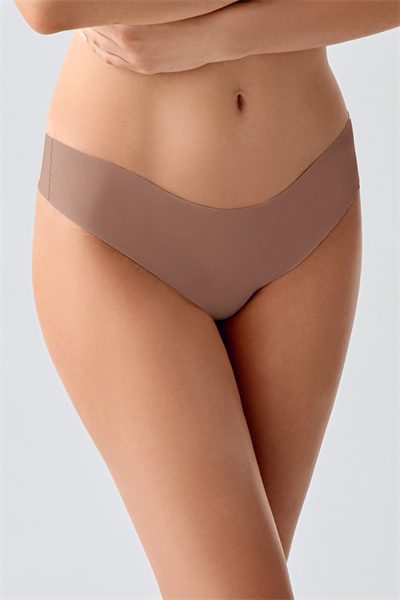 Kadın String Lazer Kesim Slip Külot | Cappuccino 9207