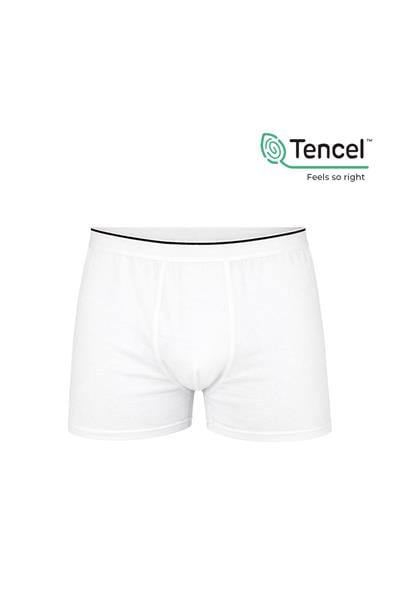 5li Paket Erkek Pamuklu Modal Boxer | Beyaz K11256