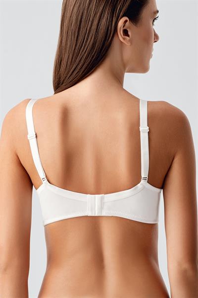 Kadın C Kap Balenli Toparlayıcı Dantelli Desteksiz Sütyen | Ekru 8112