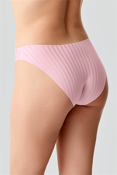 Kadın Seamless Şerit Efektli Slip Külot | Pembe 9213