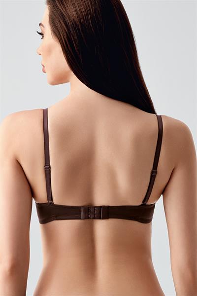 Kadın B Kap Destekli Çıkarılabilir Askılı Straplez Basic Sütyen | Kahve 7055