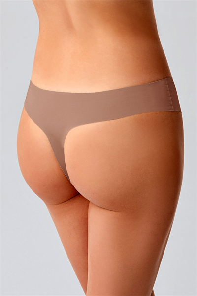 Kadın String Lazer Kesim Slip Külot | Cappuccino 9207