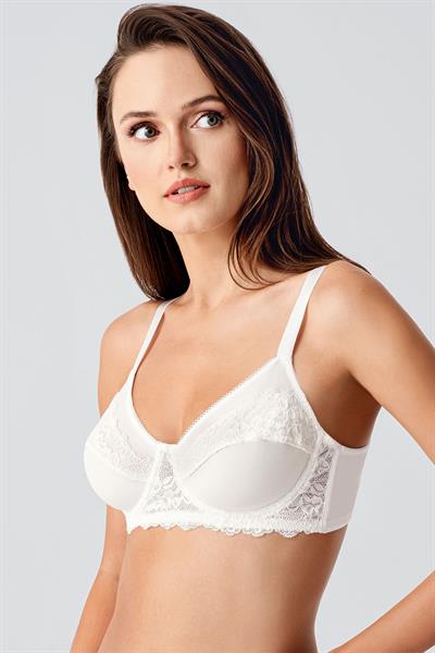 Kadın C Kap Balenli Toparlayıcı Dantelli Desteksiz Sütyen | Ekru 8112