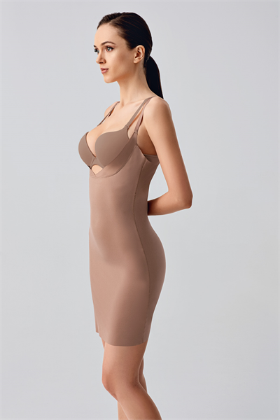 Kadın Boydan Toparlayıcı Askılı Elbise Korse | Cappuccino 9220-A