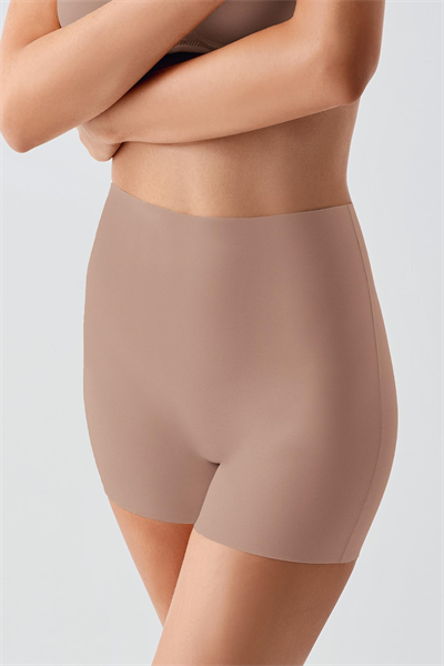 Kadın İz Bırakmayan Lazer Kesim Şort | Cappuccino 9205