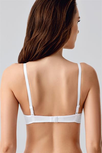 Kadın B Kap Desteksiz Basic Saten Görünümlü Sütyen | Ekru 7025
