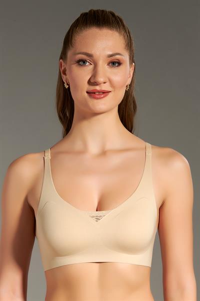 Desteksiz Ayarlanabilir Askılı Pedli Lazer Sütyen | Ten  6110