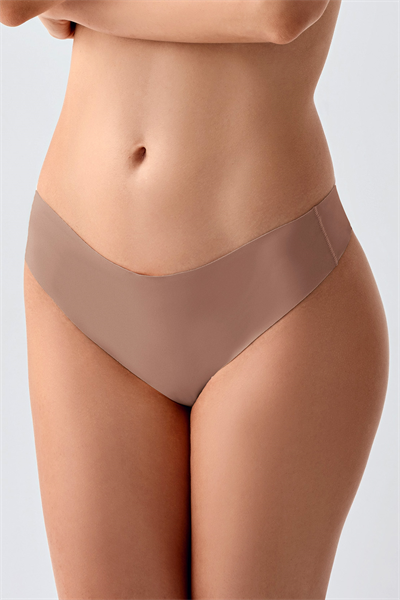 Kadın String Lazer Kesim Slip Külot | Cappuccino 9207