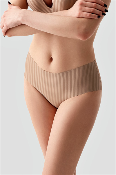 Kadın Seamless Şerit Efektli Bato Külot | Cappuccino 9212