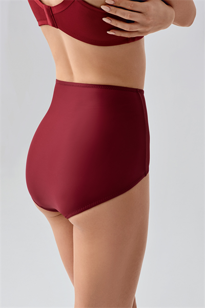 Kadın Tül Detay Yüksel Bel Korseli Bato Külot | Bordo 9304