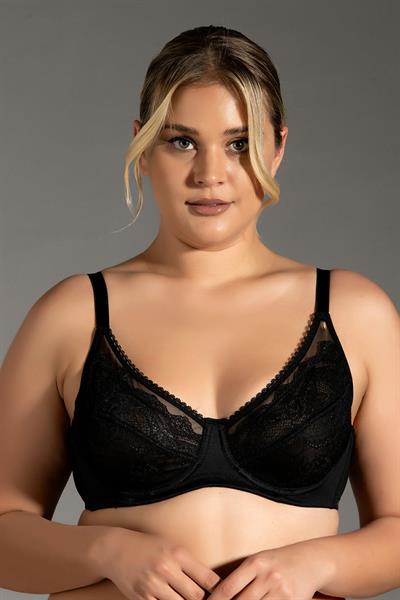 Balenli Minimizer Desteksiz C Kap Sütyen | Siyah 2301