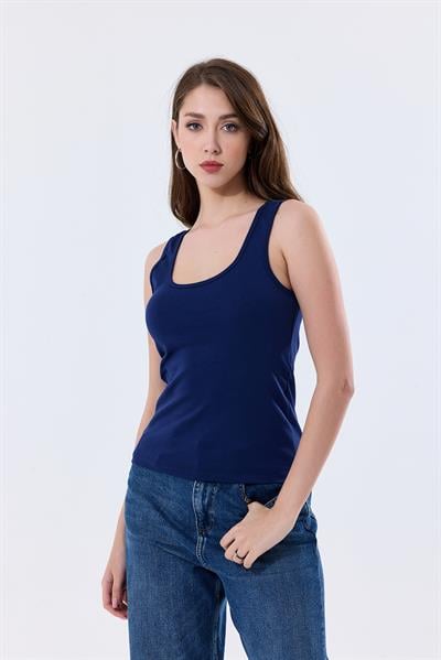 Basic Ekstra Yumusak Atlet Tişört | Açık Lacivert 27119