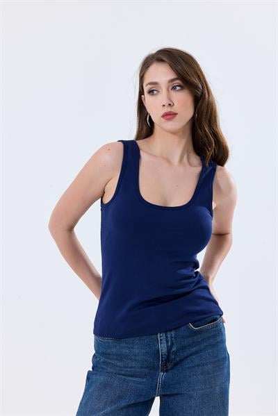 Basic Ekstra Yumusak Atlet Tişört | Açık Lacivert 27119