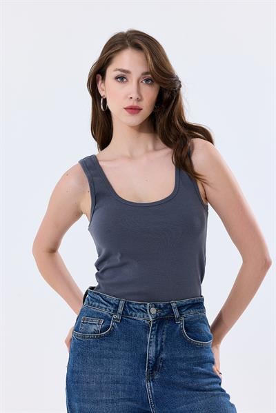 Basic Ekstra Yumusak Atlet Tişört | Antrasit 27119