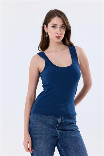 Basic Ekstra Yumusak Atlet Tişört | Petrol 27119