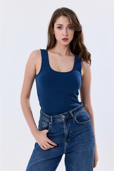 Basic Ekstra Yumusak Atlet Tişört | Petrol 27119