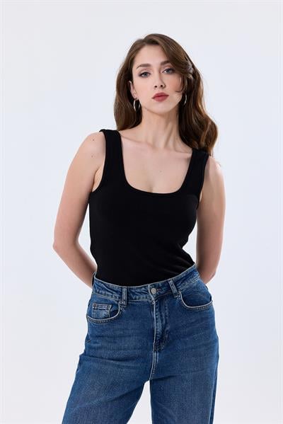 Basic Ekstra Yumusak Atlet Tişört | Siyah 27119