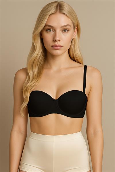 Basic Straples Desteksiz Sütyen | Siyah 340125