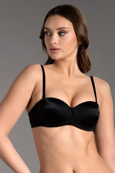 Çıkarılabilir Askılı Straplez Desteksiz Sütyen | Siyah  7050