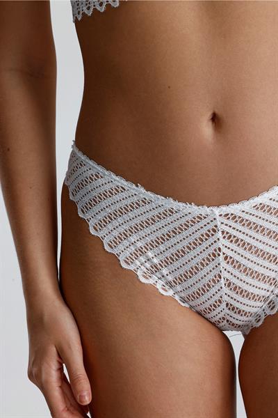 Biyeli Ribana Dokulu Dantel Destekli Büstiyer Takım | Ekru 666