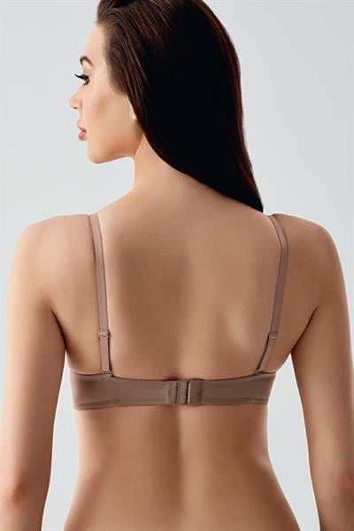 Kadın Push-Up Etkili Destekli Saten Görünümlü Sütyen | Cappuccino 7030