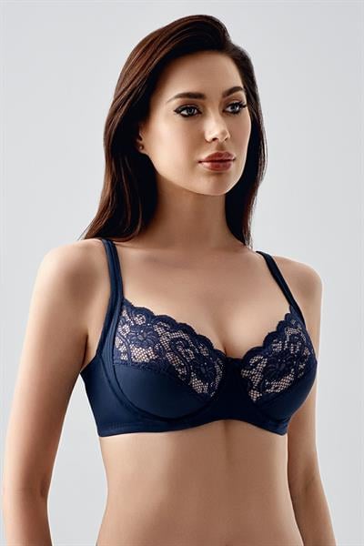 Kadın D Kap Dantelli Toparlayıcı Sütyen | Lacivert 6000