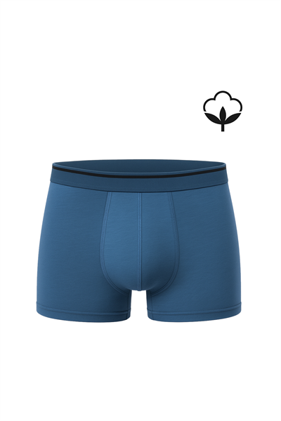 5li Paket Erkek Pamuklu Likralı Esnek Rahat Boxer Şort | Mavi K11226