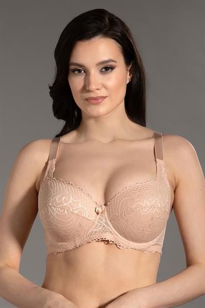 Desteksiz Dantel Detay C Kap Sütyen | Ten 8040