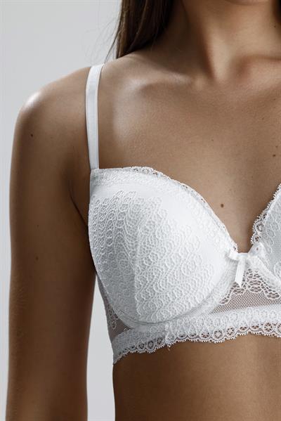 Dantel Motifli Cut Out Destekli Sütyen Takım | Ekru 210