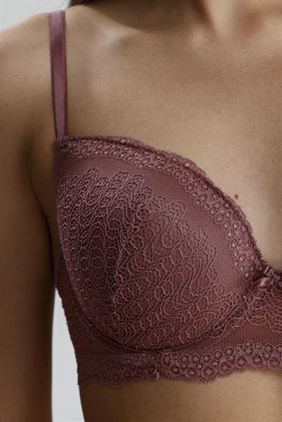 Dantel Motifli Cut Out Destekli Sütyen Takım | Gül Kurusu  210